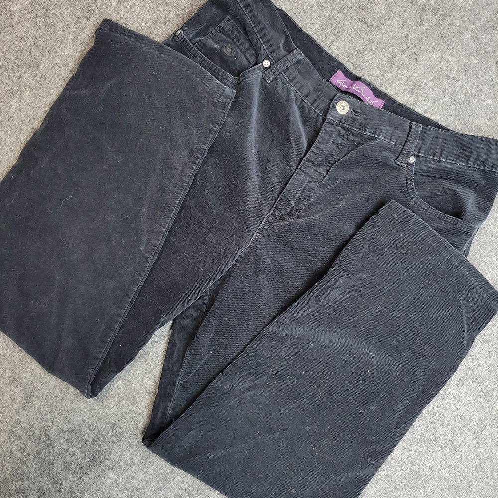 Gloria Vanderbilt Pants Womens 12 Black Corduroy Stretch Y2K‎ Preppy School